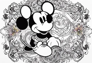 Mentally insane mickey mouse tattoo idea