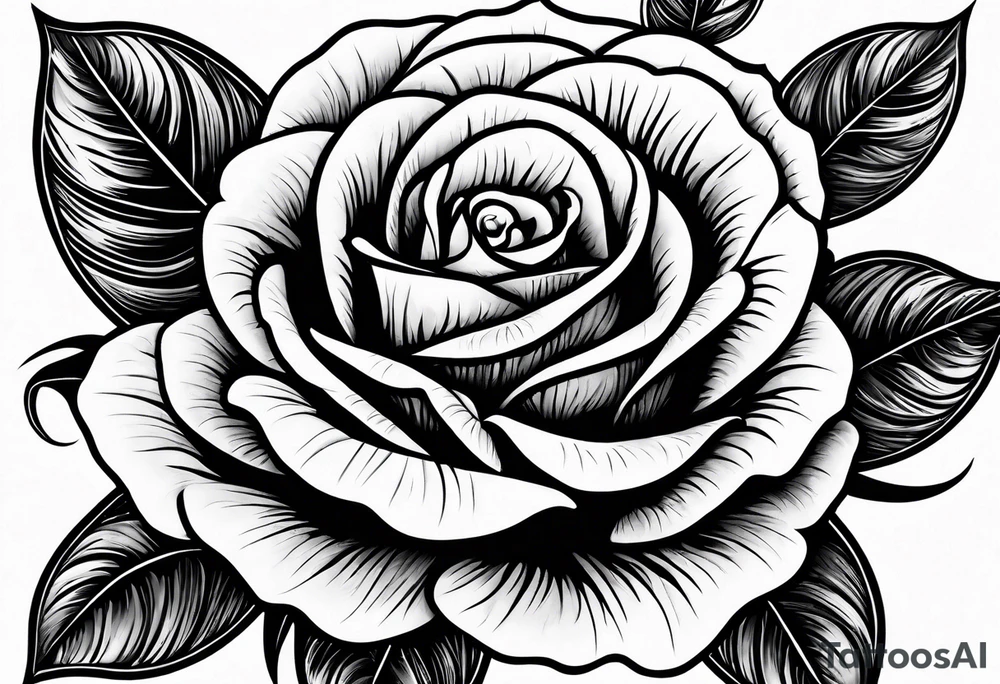 Black rose with strings tattoo idea