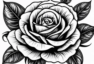 Black rose with strings tattoo idea