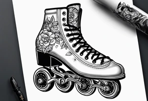 Roller skating girl tattoo idea