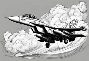 Fighter jet in a storm tattoo idea