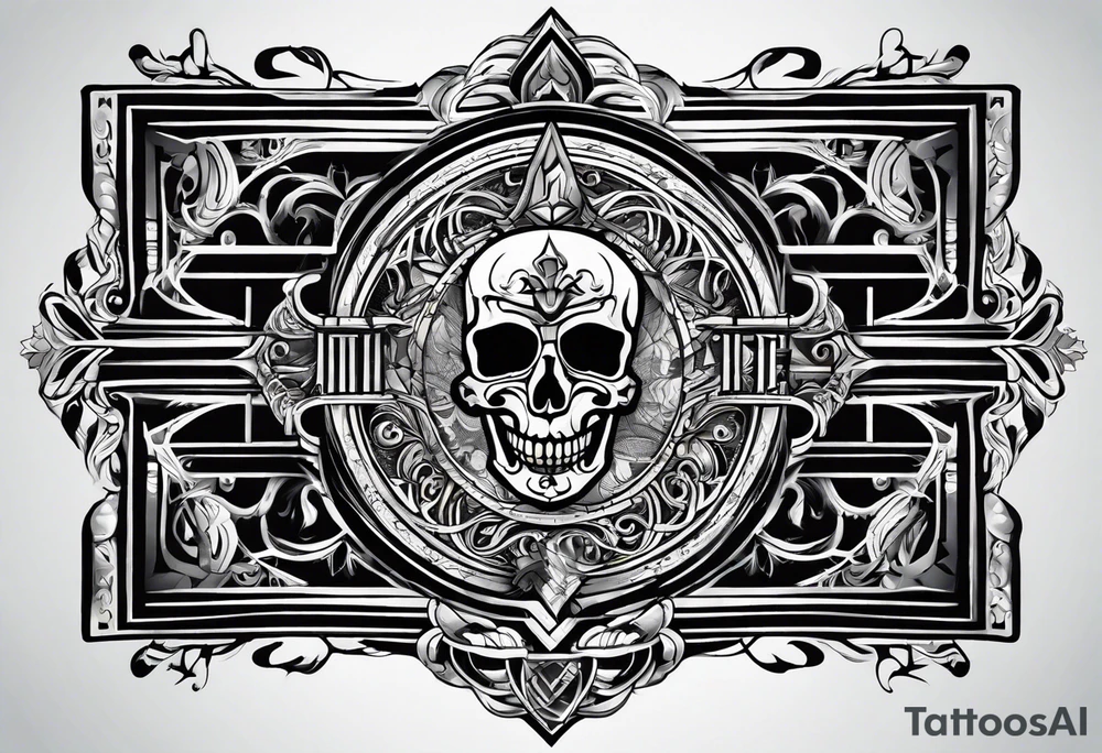 free masonry symbol , rectangle tattoo idea