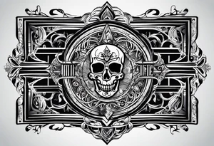free masonry symbol , rectangle tattoo idea