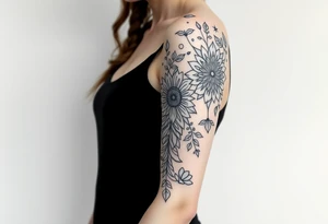 bold line shaman and witch style no flower tattoo idea