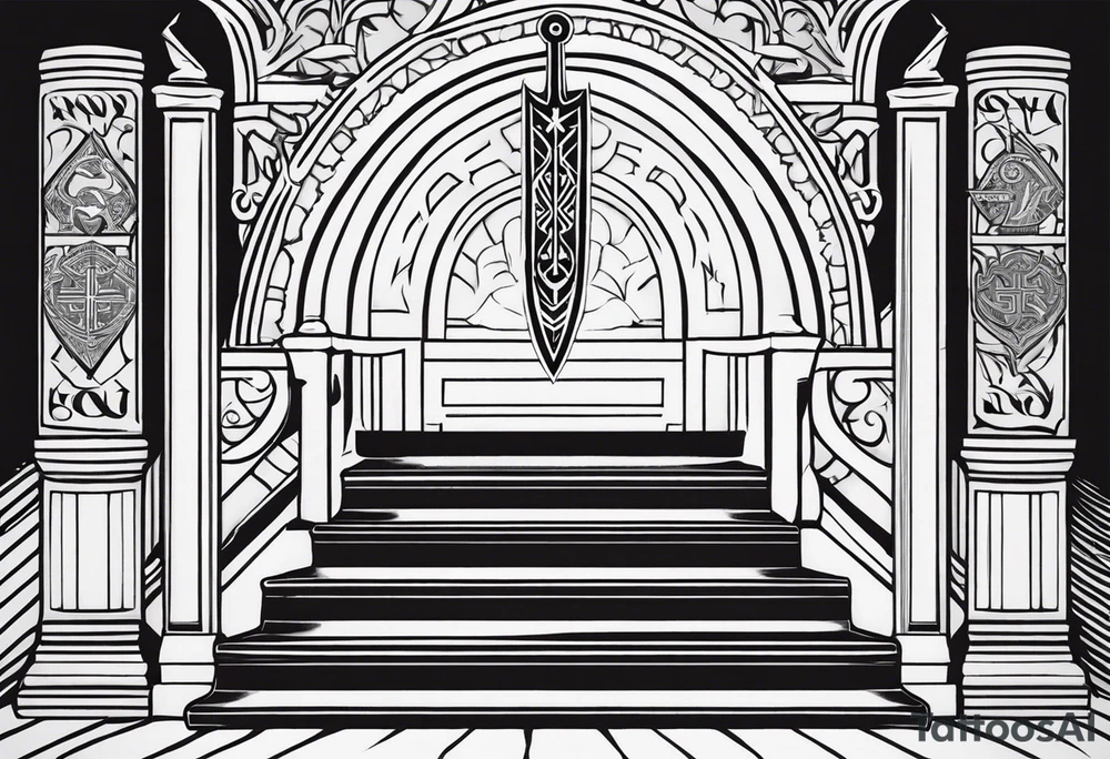 Valhalla sword shield
stairs tattoo idea