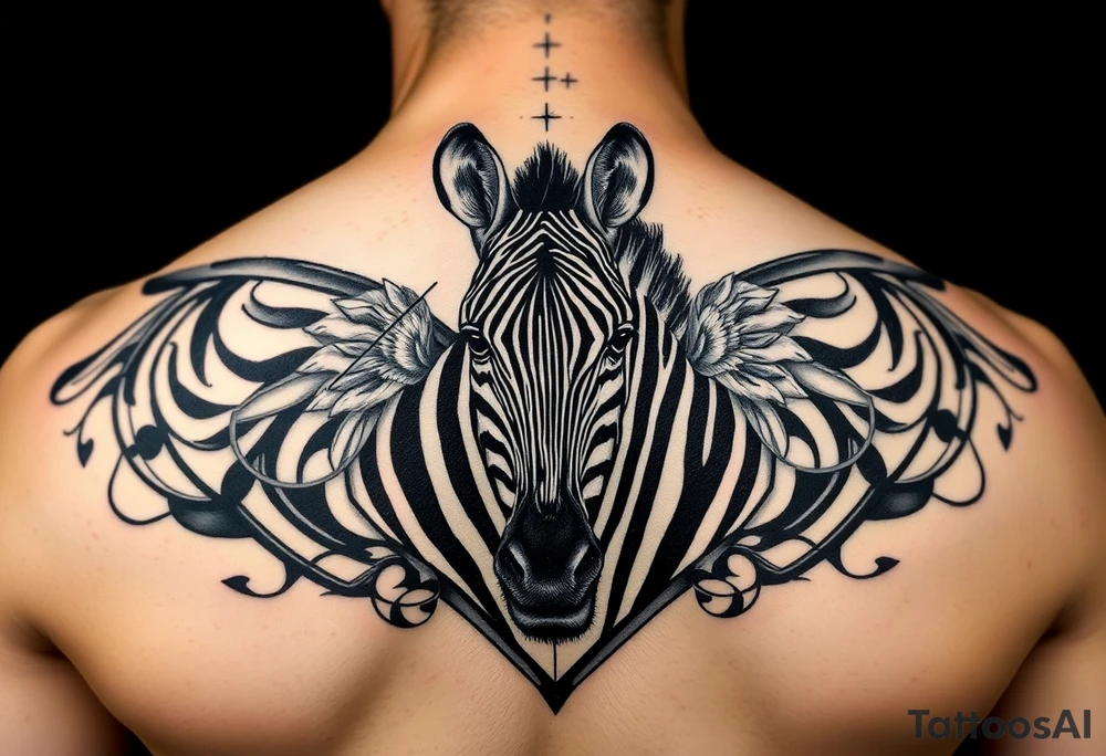 Kombinace býka štíra a panny v geometrickém stylu, zebra pod levým prsem, jednoduché, mužské tattoo idea