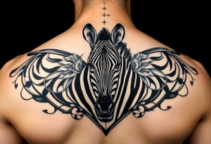 Kombinace býka štíra a panny v geometrickém stylu, zebra pod levým prsem, jednoduché, mužské tattoo idea