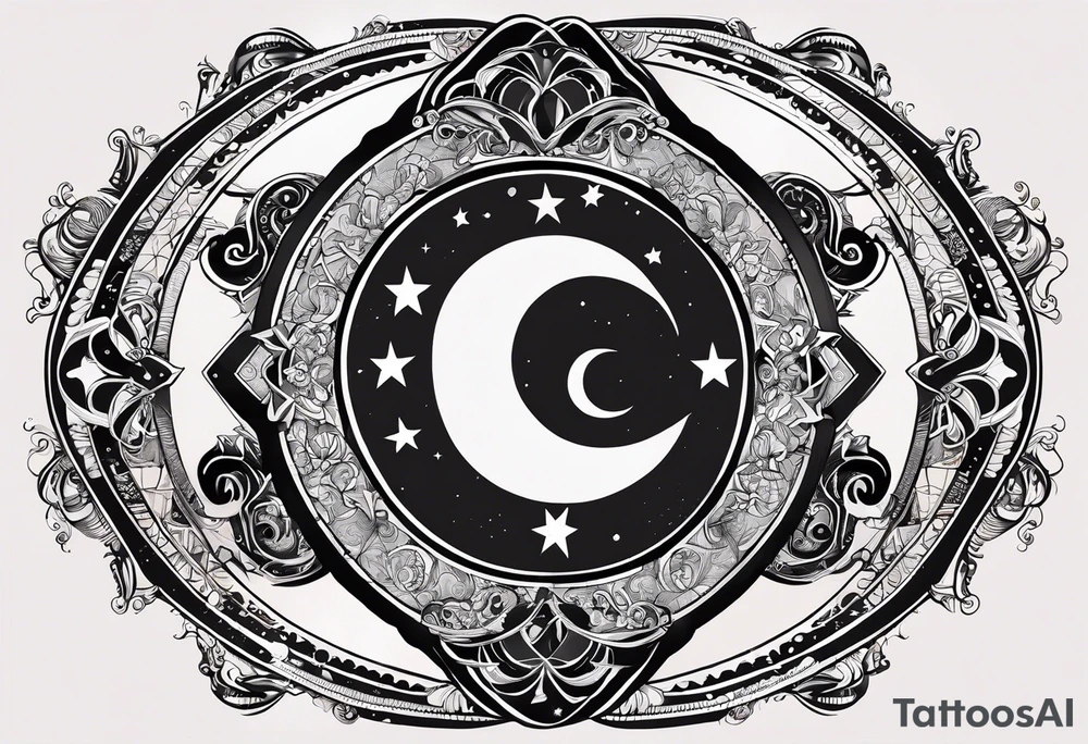 Astrology, Gemini & Aquarius, Natal Chart, angelic, vision, planetary, yin yang, the moon, spiritual third eye, mystical armband tattoo idea