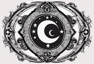 Astrology, Gemini & Aquarius, Natal Chart, angelic, vision, planetary, yin yang, the moon, spiritual third eye, mystical armband tattoo idea