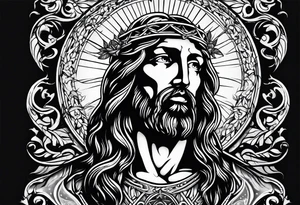 Pain suffering of Jesus Christ tattoo idea