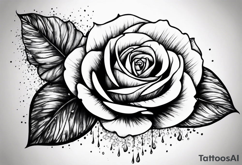 rose raining petals tattoo idea