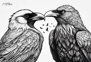 Hugin y munin peleando tattoo idea