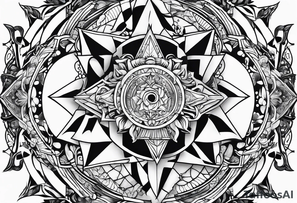 treasure hunt trail tattoo idea