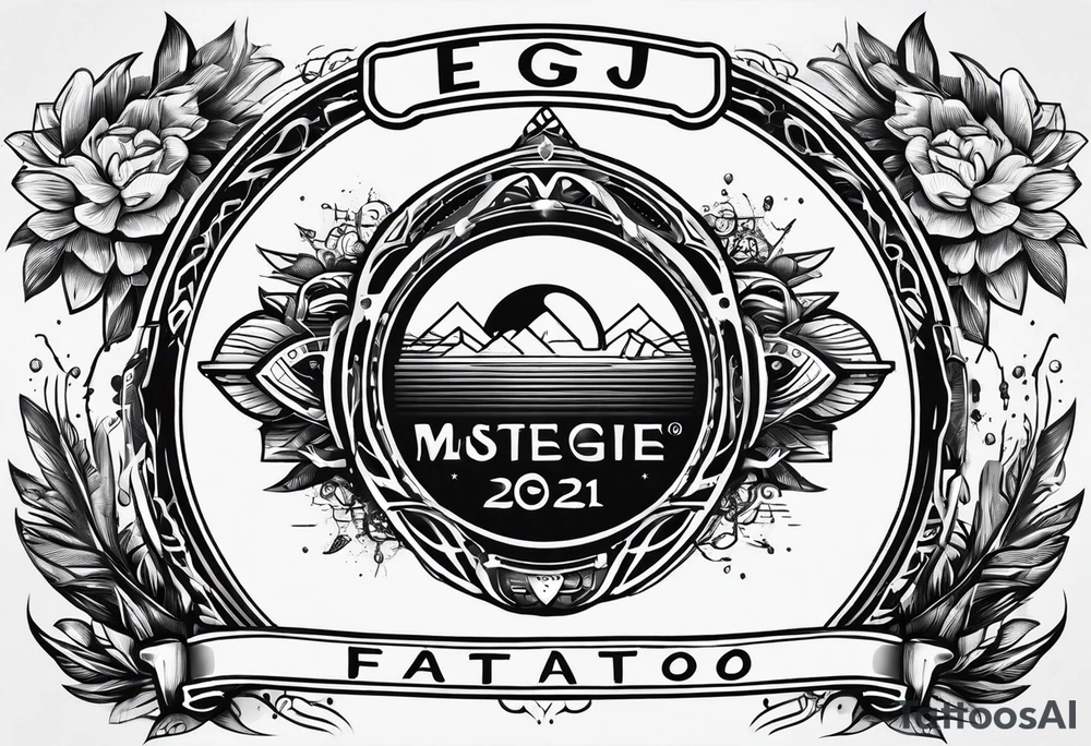 Futuristic logo with letters eegj tattoo idea