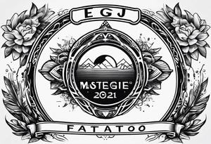Futuristic logo with letters eegj tattoo idea