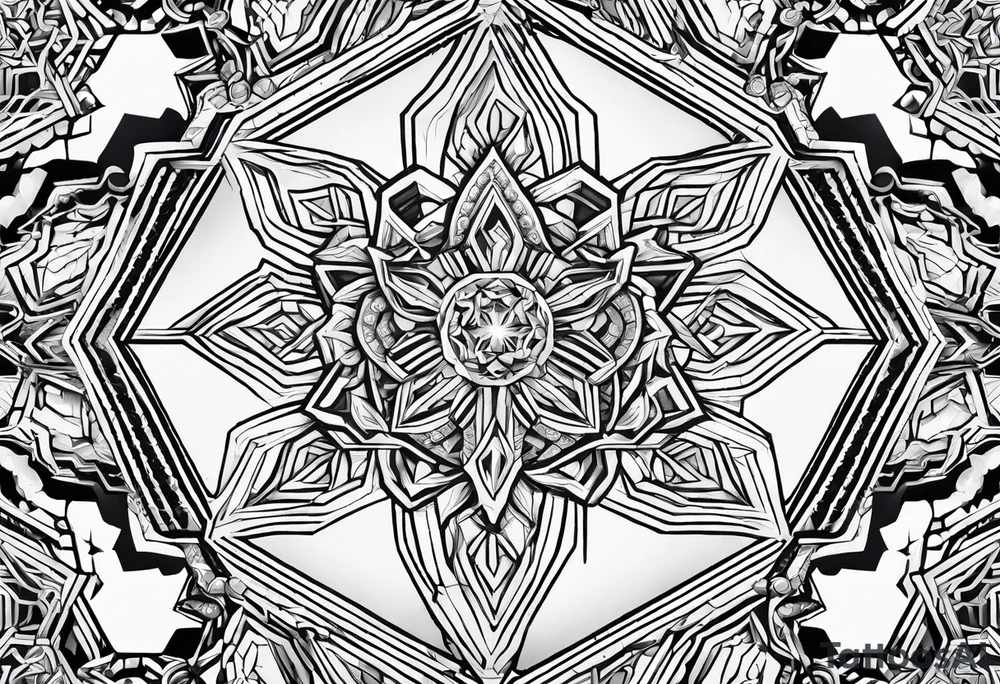 Hexagon linked snowflake tattoo idea
