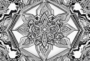Hexagon linked snowflake tattoo idea