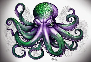 Purple and green octopus 

Ship tattoo idea