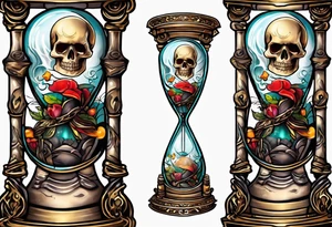 Hourglass with skull tattoo tattoo idea