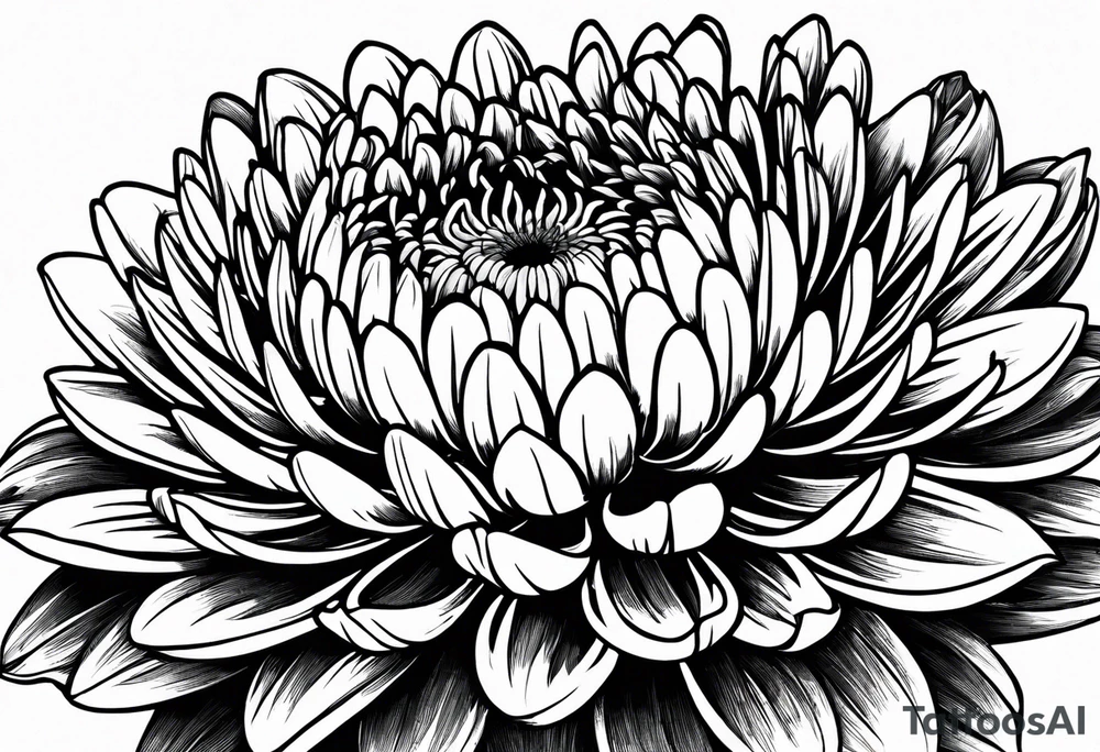 single chrysanthemum flower tattoo idea