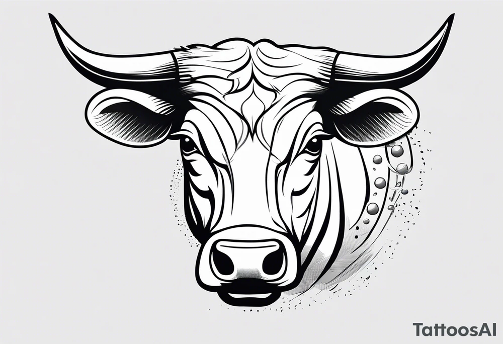 back of wallstreet bull with balls tattoo idea