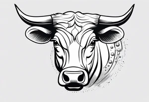 back of wallstreet bull with balls tattoo idea