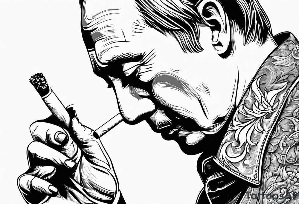 vladimir putin smoking cigarette tattoo idea