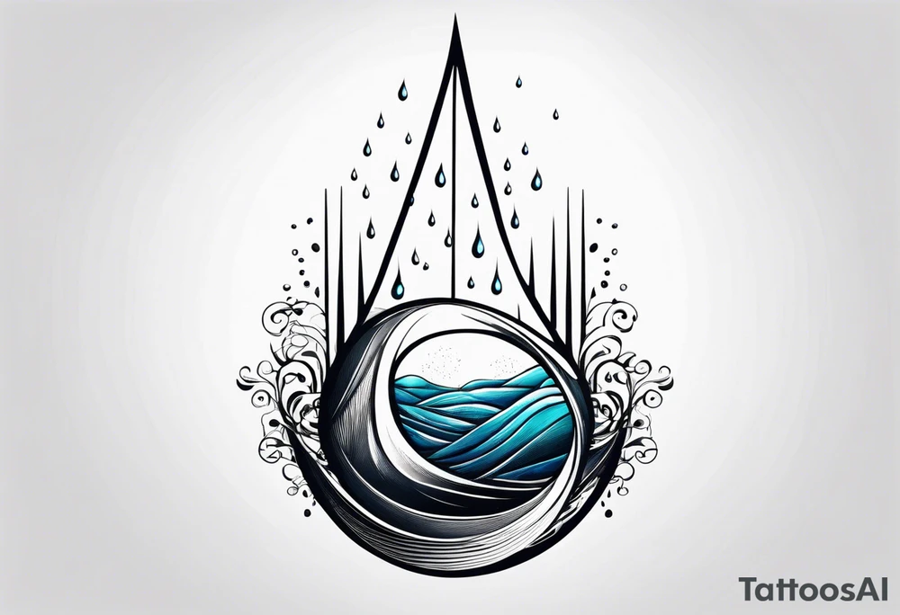 water drop falling into ocean tattoo idea
