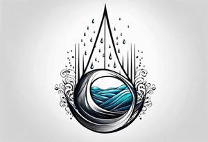 water drop falling into ocean tattoo idea