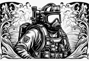 diving firefighter tattoo idea