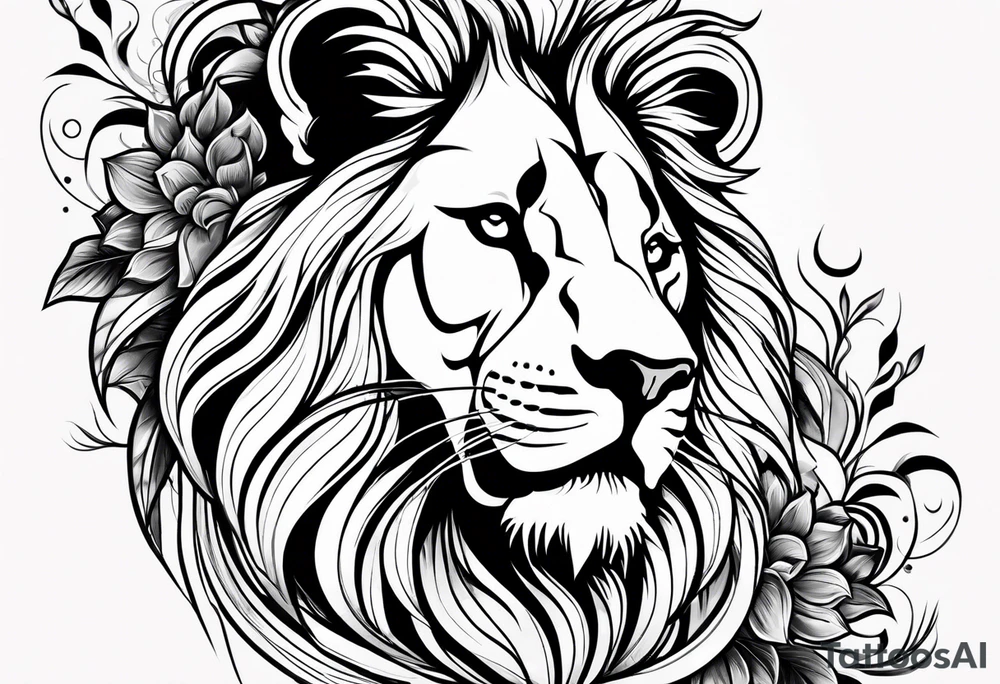 Ornament lion tattoo idea