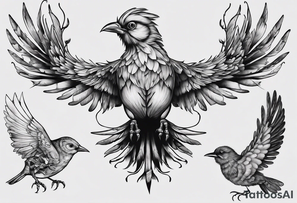 this bird you cannot change, highly detailed tattoo idea