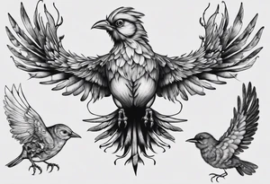 this bird you cannot change, highly detailed tattoo idea