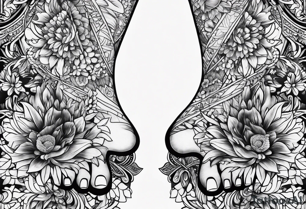foot tattoo drawing tattoo idea