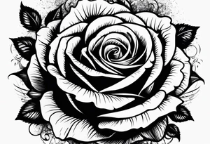 rose designs behind the word always and forever tattoo idea