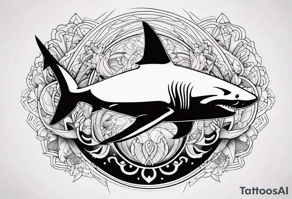 shark yin yang tattoo idea