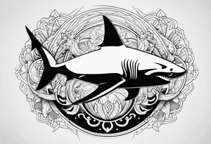 shark yin yang tattoo idea