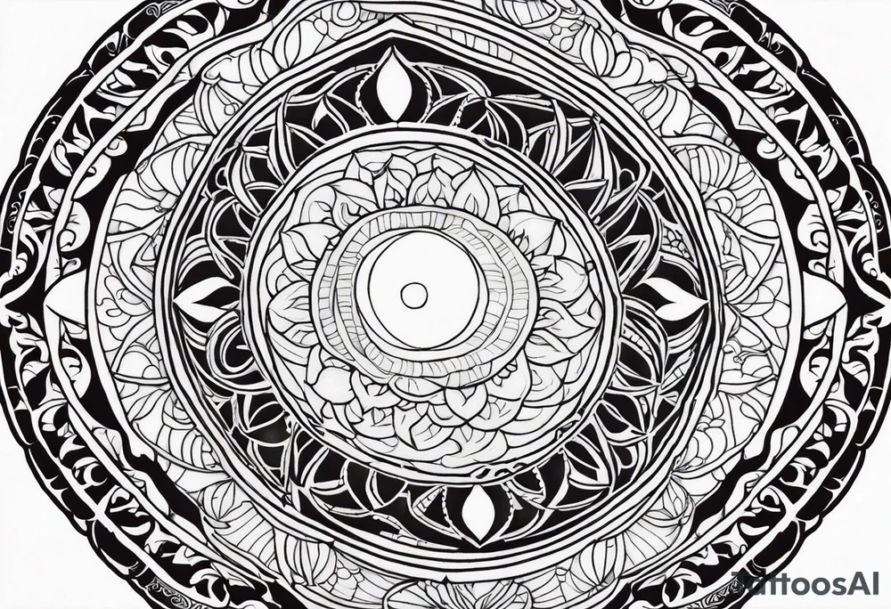 male moon mandala Knee tattoo in fall colors tattoo idea