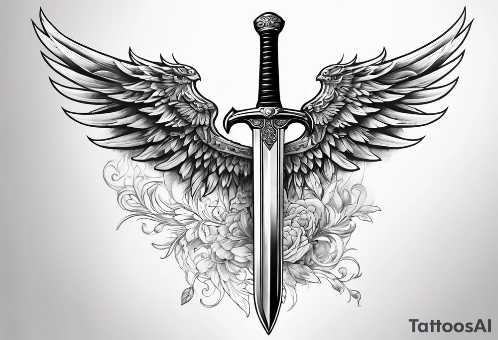 Sword with wings tattoo idea
