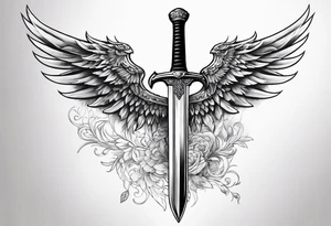 Sword with wings tattoo idea