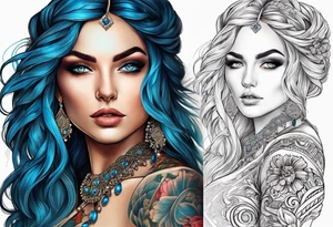 Gitana with blue eyes tattoo idea