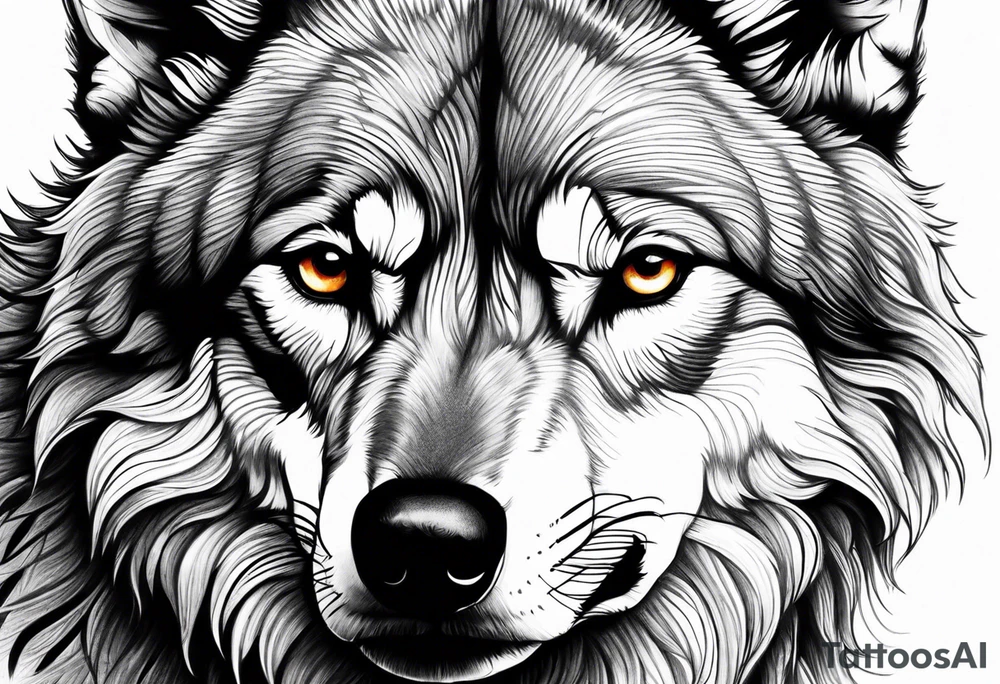 Wolf looking at you tattoo idea
