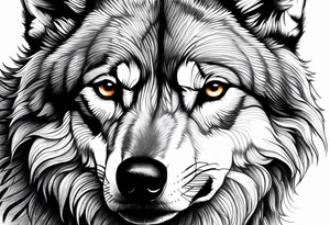 Wolf looking at you tattoo idea