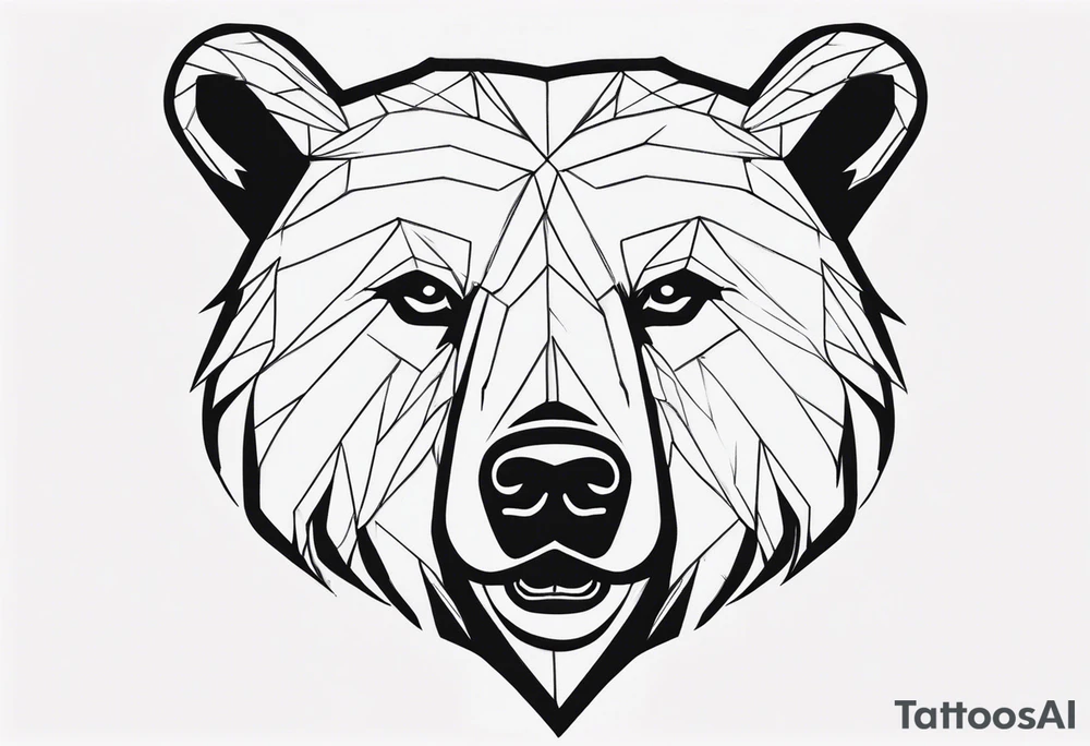 Bear face tattoo idea
