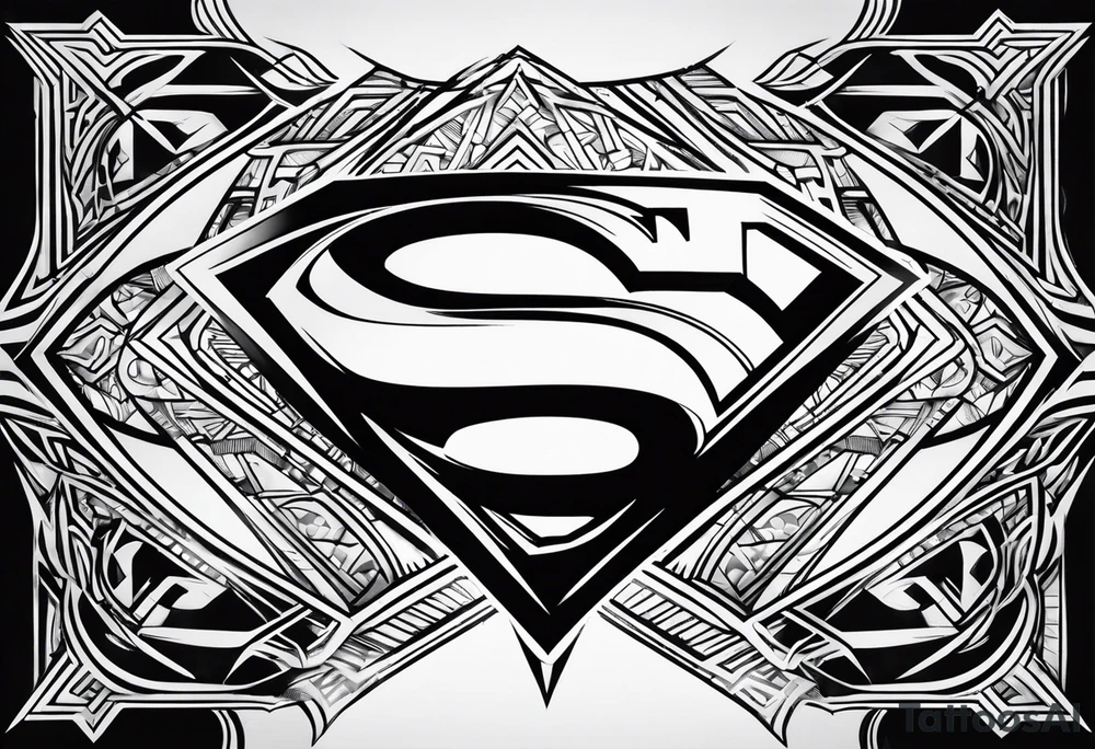 Superman logo tribal tattoo idea