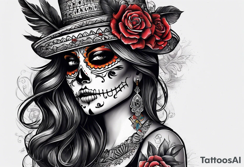 Mexico day of dead tattoo idea