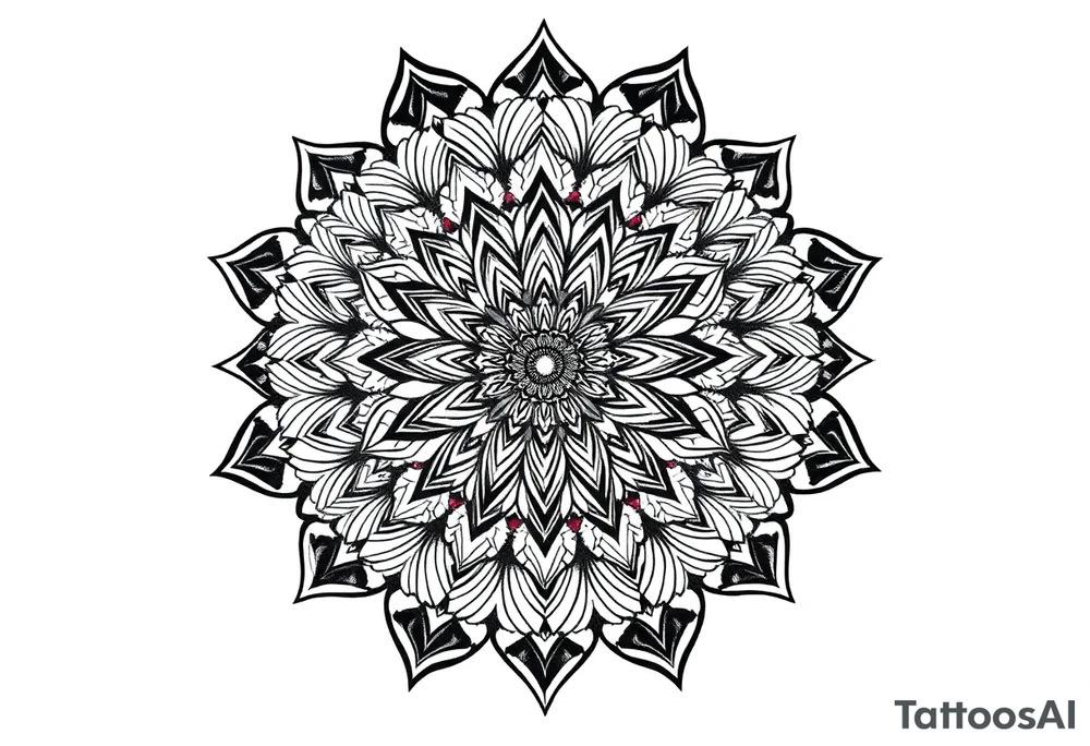 high contrast mandala tattoo idea