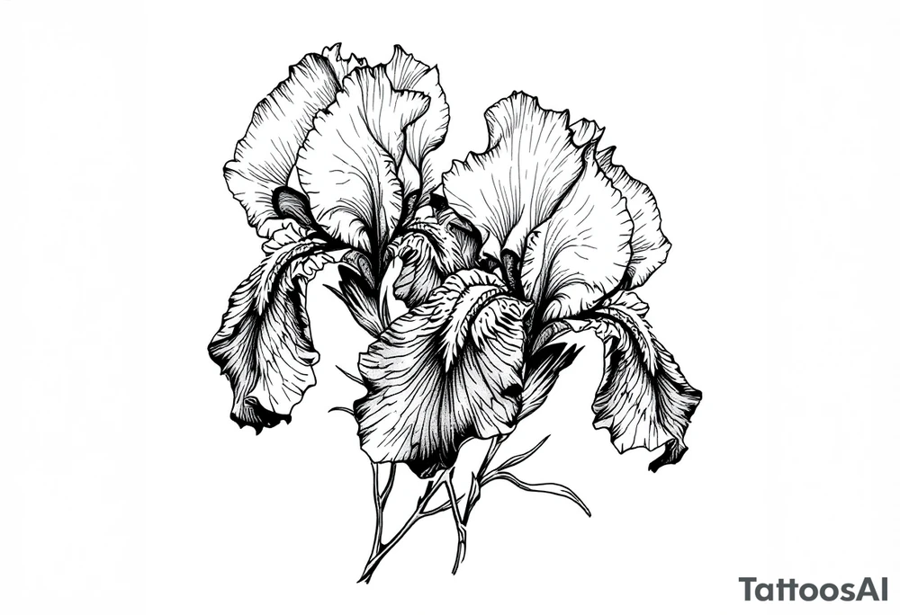 Irises flowers ornement tattoo idea