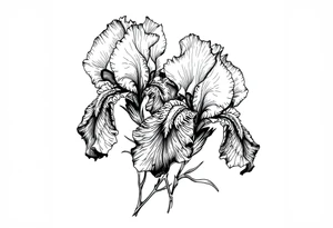 Irises flowers ornement tattoo idea
