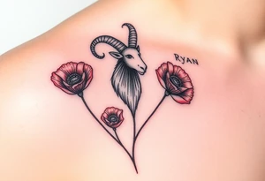 Ryan, Aries, 2 red poppy’s, and smoke tattoo idea